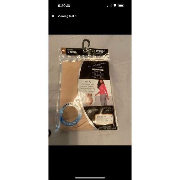 Jockey Essentials Women's Size 3XL Beige Seamless Slimming High Waist‎ Thong - Picture 6 of 6